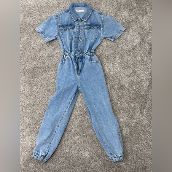 Zara Girls Denim Jumpsuit Size 8 - Picture 1 of 3